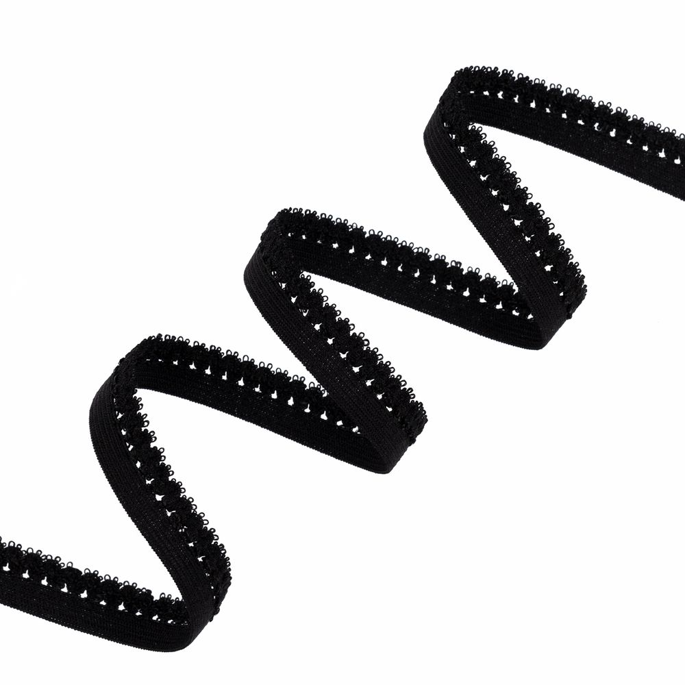 Резинка бельевая (ажурная) 10.0 мм / 25 метров, черный-2, Blitz DT-11