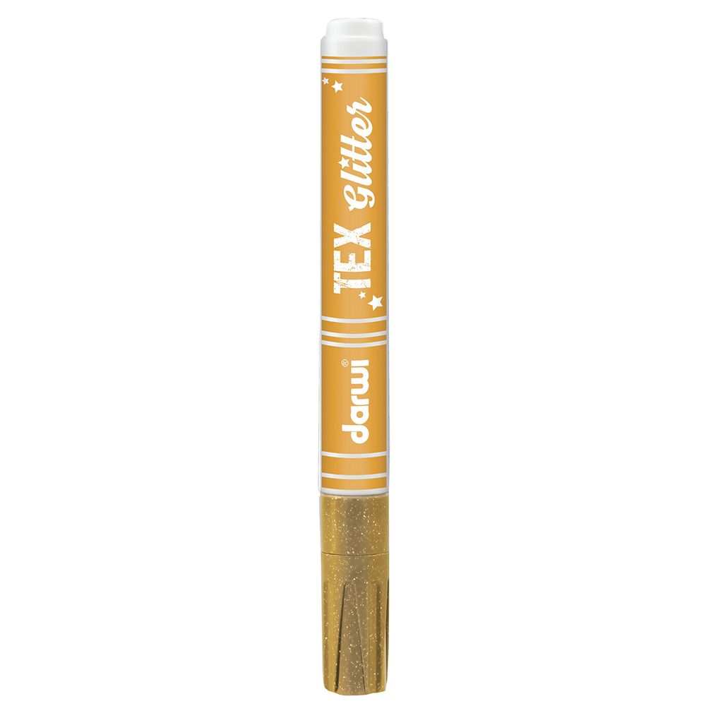 Маркер для ткани Darwi TEX Glitter, 2мм, с блестками, 050 золотой