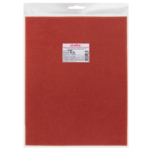 Коврик для бисера полиэстер 30х23х0.4 см, 5 шт, №06 красный, Zlatka KVR