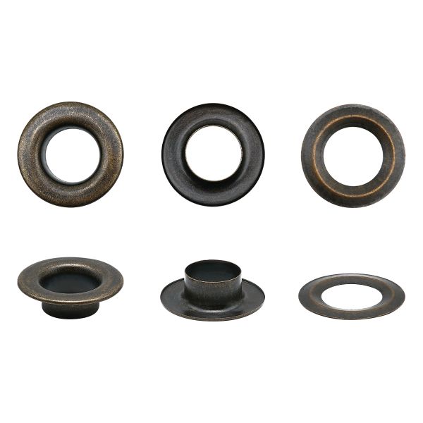 Люверсы металл ⌀13.0 мм (внутр.), №28, сталь, антик, 1000 шт, New Star