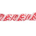 Лента (тесьма) жаккардовая 24.0 мм / 25 метров, Орнамент для северных народов, рис 9674 белый/красный, Gamma С3772