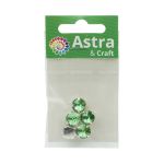 Хрустальные стразы в цапах круглой формы, св.зеленый 10 мм, 5 шт. Astra&Craft, РЦ016НН10