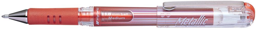 Ручка гелевая с металлическим наконечником Pentel Hybrid Gel Grip DX ⌀1 мм, 12 шт, K230-MEO цвет чернил: под бронзу