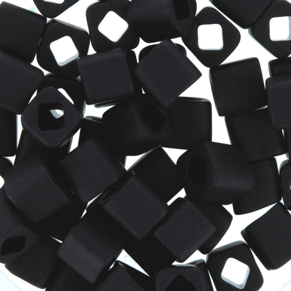 Бисер Toho Cube 2 (4 мм), 500 г, 0049F черный/матовый