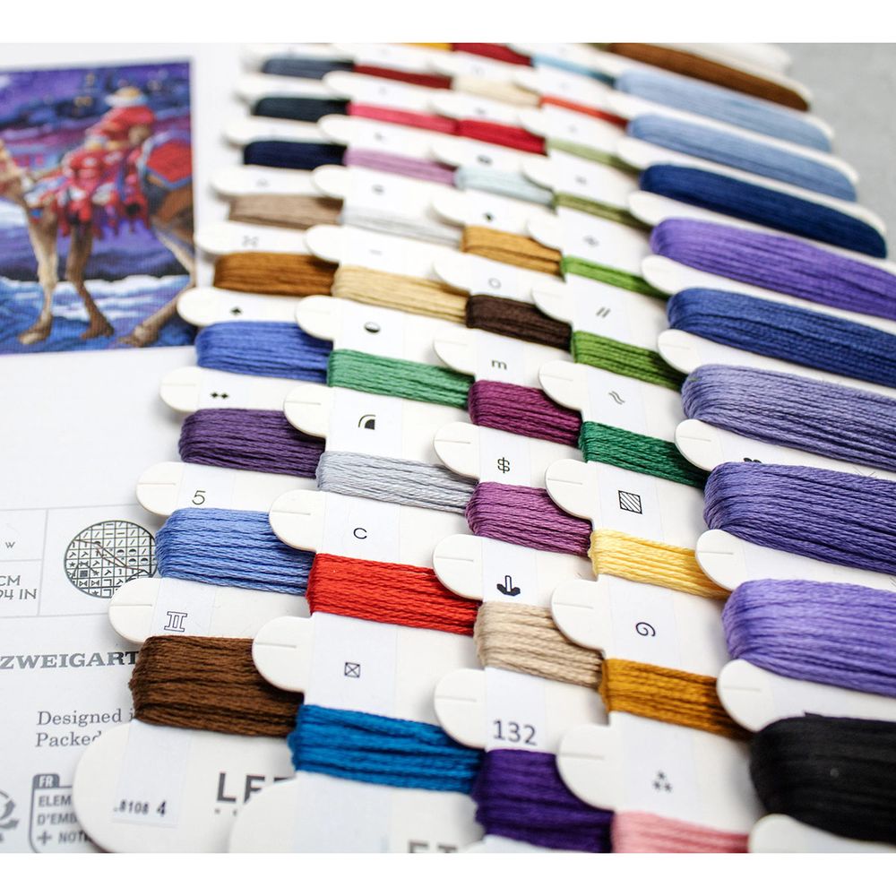 Набор для вышивания нитками LetiStitch L8108, Три короля 41х27см