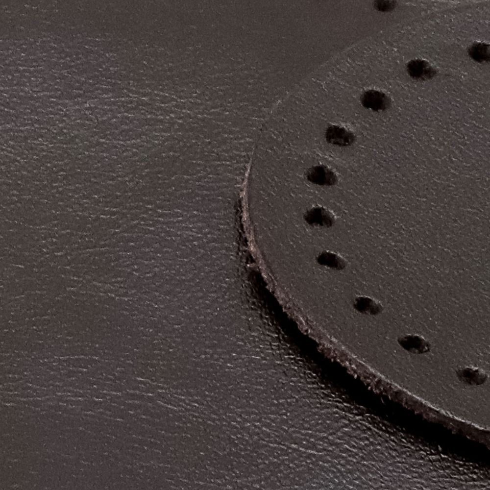 Набор заплаток пришивных из кожи, круг ⌀4см, 6см и 8см, с перфорацией, 3 шт, 100% кожа (03 темно-коричневый), 9401