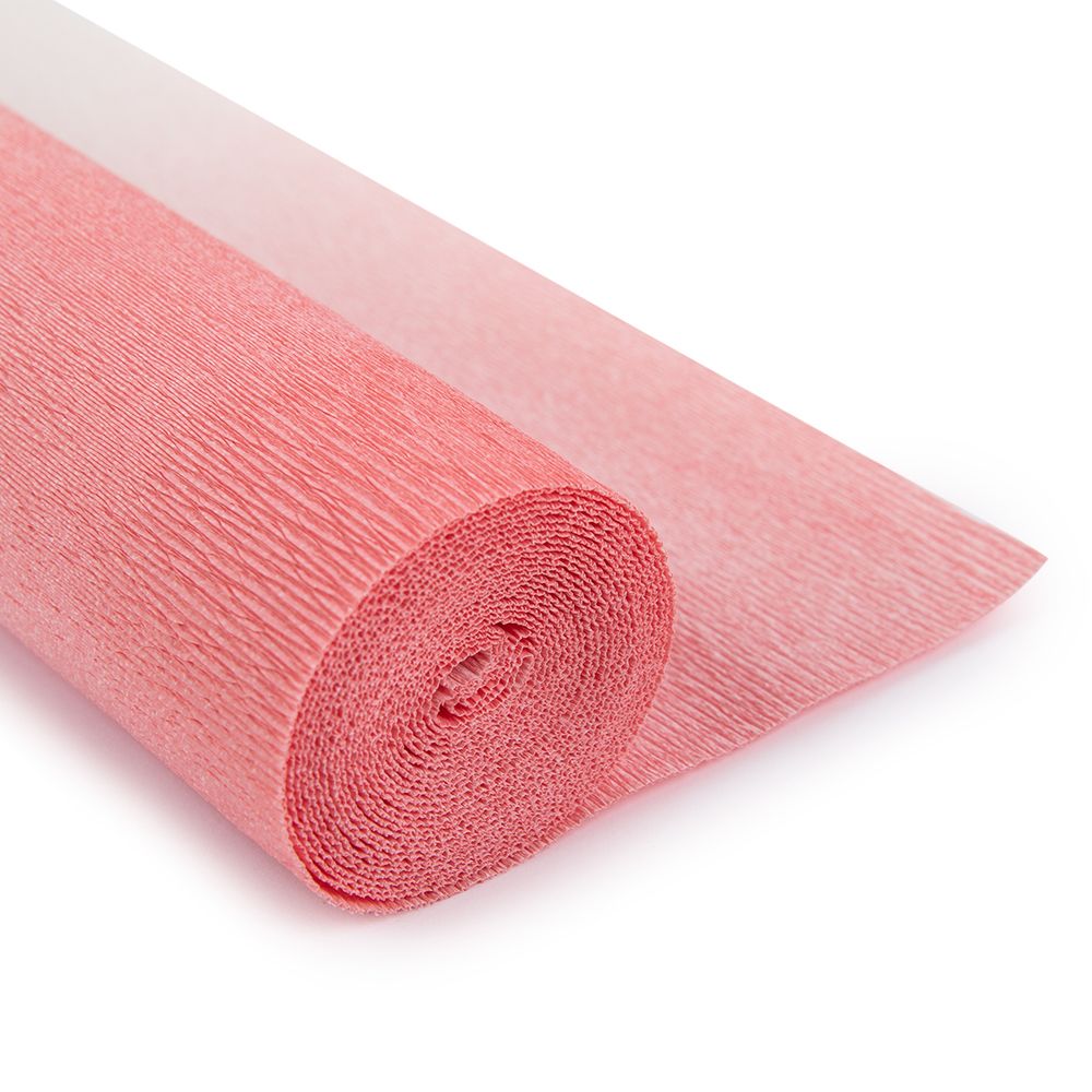 Бумага гофрированная (креповая) 180 г/м², 50 см / 2.5 метра, 600/4 бело-розовый, Blumentag GOF-180/P