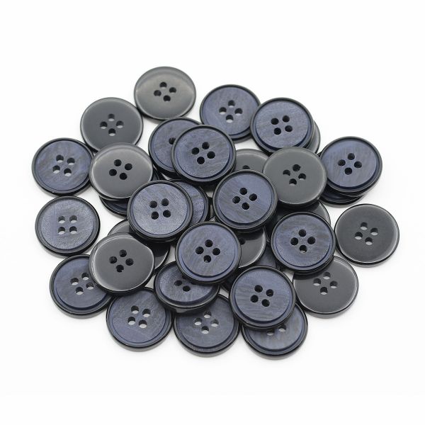 Пуговицы 4 прокола 28L (18мм), (Blue (синий)), 36 шт