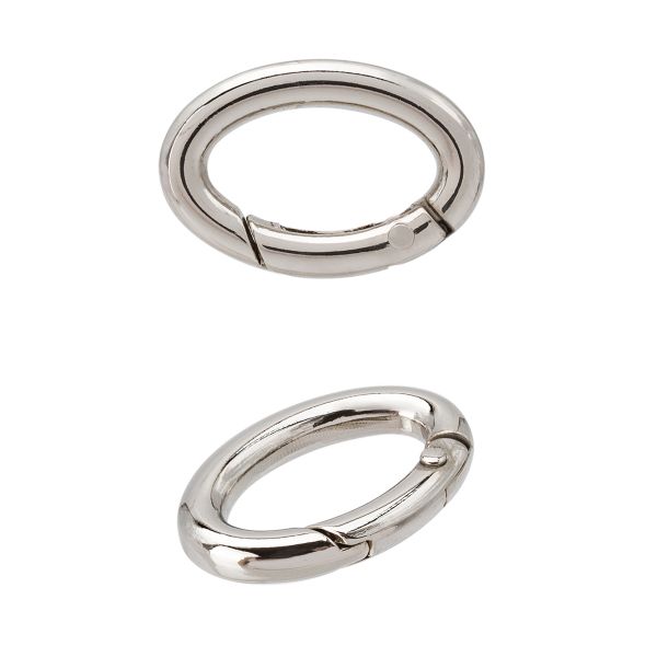 Карабин металл кольцо овал 20х11 мм, 10 шт, никель, ГУ12863