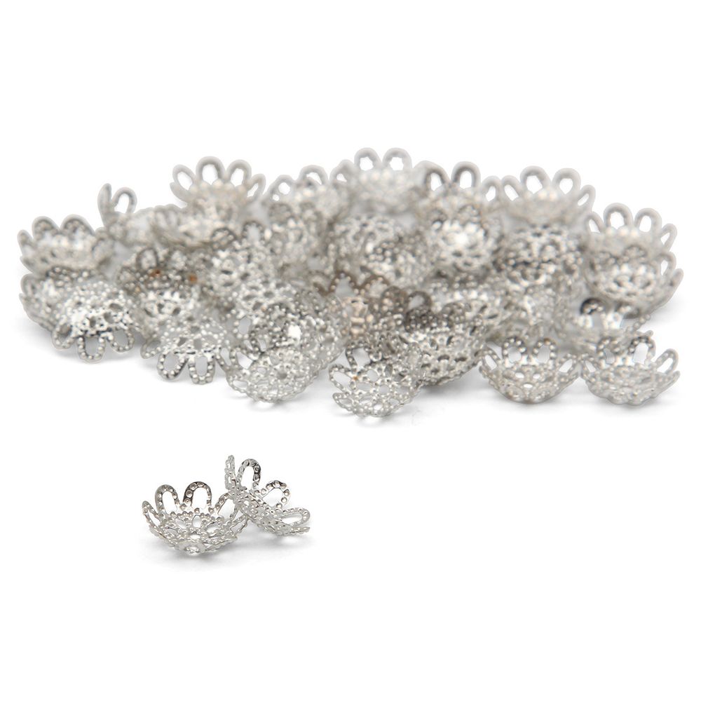 Шапочка для бусин 4AR204, 9мм 50 шт/упак, Astra&Craft (Никель)