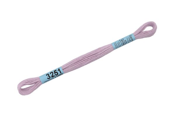 Мулине Gamma 100% хлопок, цв.3251 св.сиреневый, 24 мотка по 8 метров