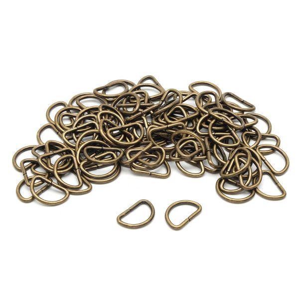 Полукольцо сварное металл внутр. 15 мм (внешн. 19х14 мм, ⌀2 мм), 100 шт, латунь, 816-112