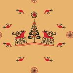 Ткань для пэчворка Peppy Мезенские узоры, отрез 50х50 см, 135 г/м², МУ-18 бежевый, Peppy