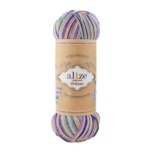 Пряжа Alize (Ализе) Superwash Artisan / уп.5 мот. по 100 г, 420 м, 9003 секционный