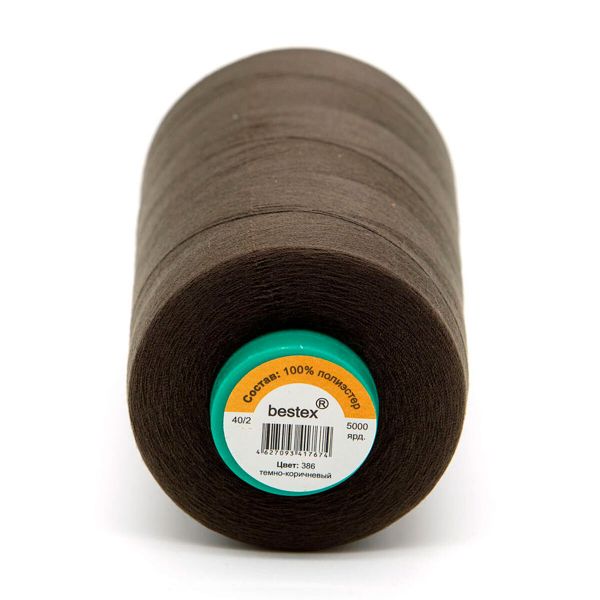Нитки универсальные Bestex 40/2, 4570 м (5000 ярд) / 1 кат., 386 серо-коричневый