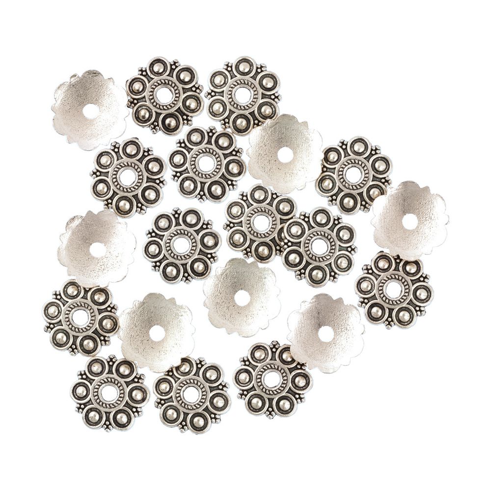 Розетки для бус 14 мм, 10 шт, 01 под античное серебро, Zlatka MFR-17