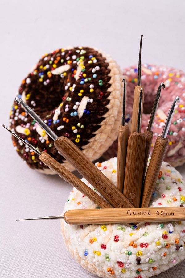 Крючок для вязания с бамбуковой ручкой ⌀3.0 мм, 13.5 см, алюминий, Gamma RHB