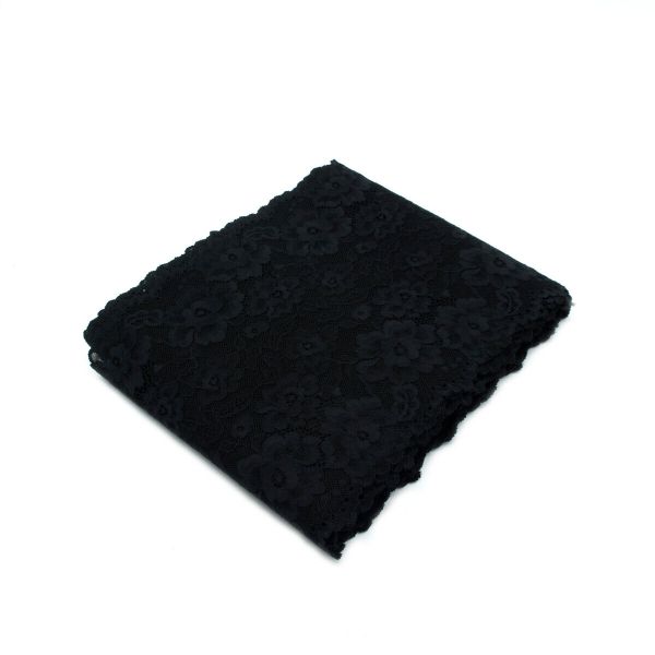 Кружево бельевое эластичное 215 мм / 10 м, черный, S090722