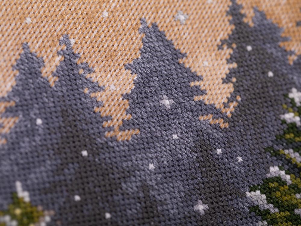 Набор для вышивания нитками Panna, Новогодняя машина, 25х19 см