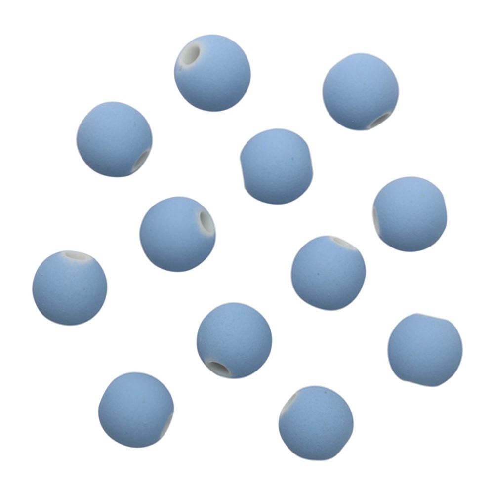 Бусины матовые, 8 мм, 20гр, 008 голубой /TOS/