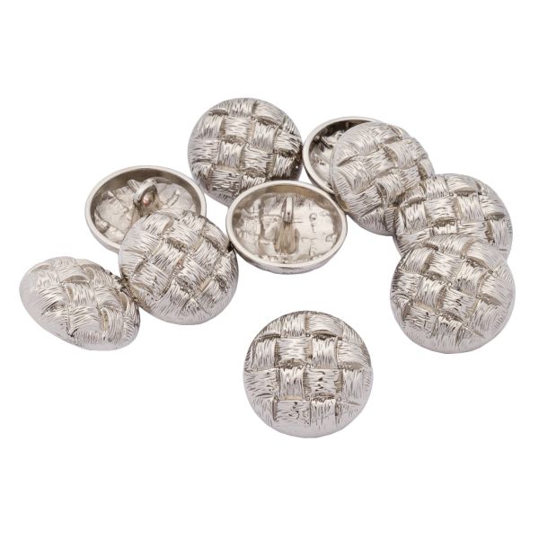 Пуговицы на ножке 28L=18 мм, металл, M.Silver (матовый серебристый), 10 шт, MP03