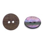 Пуговицы на 2 прокола 24L (15мм), ракушка (B-Grey (серый)), CN-S003A, 36 шт