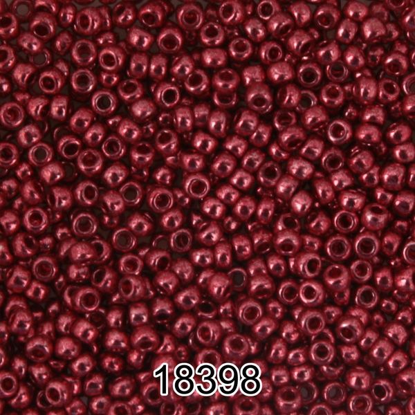 Бисер Preciosa 10/0 (2.3 мм), 500 г, 18398 (Ф658) красно-малиновый/металлик