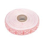 Лента (тесьма) жаккардовая 18.0 мм / 25±1 метров, С3771, Славянский орнамент, рис 9536 красный, С3771