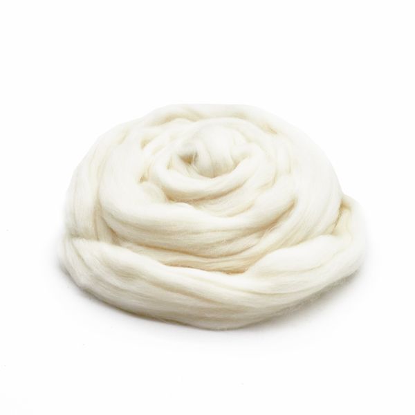 Шерсть для валяния полутонкая 100%, 100 г, цв.01 белый