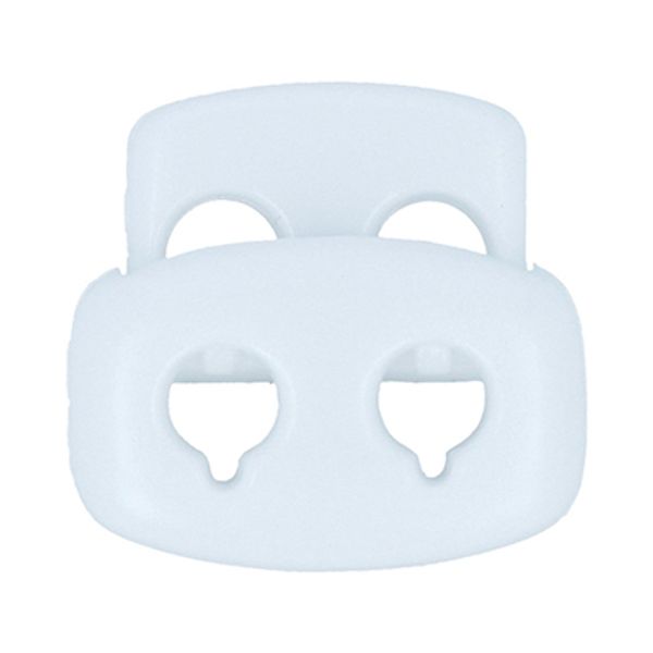 Фиксатор (зажим) для шнура пластик 2 отв., ⌀3.0 мм, 72 шт, 02 белый, Micron A 5562