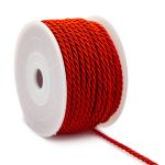 Шнур витой ⌀3.0 мм / 18.29 метров, цв.20 красный
