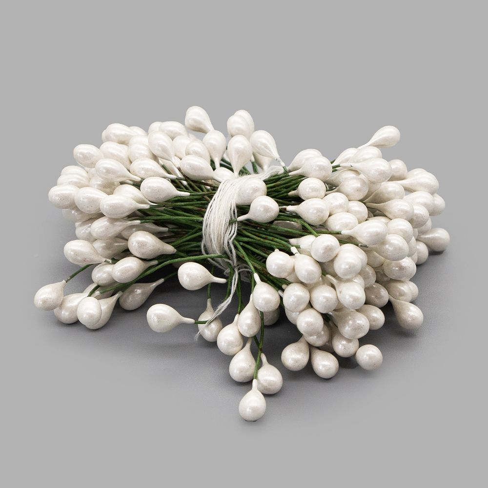 Тычинки для искусственных цветов 0,5х6см (вес 50гр ±3 гр) (13 белый)