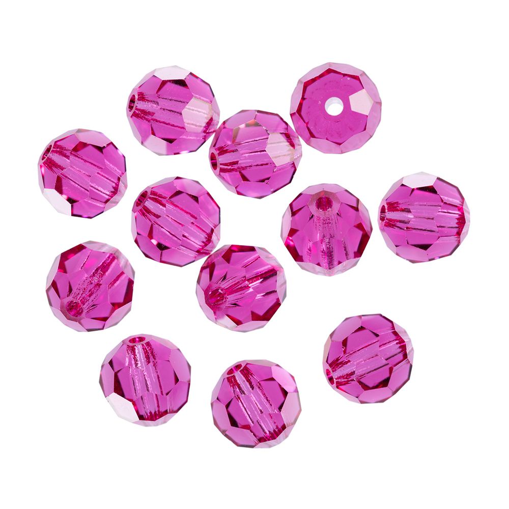 Бусины стекло ⌀6 мм, 12 шт, пурпурный/fuchsia, Preciosa 451-19-602
