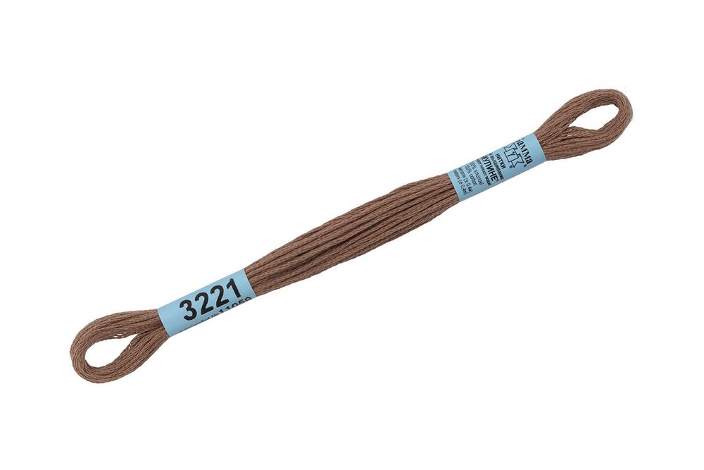 Мулине Gamma 100% хлопок, цв.3221 т.т.бежевый, 24 мотка по 8 метров