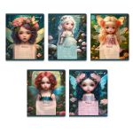 Тетрадь ученическая школьная, блёстки, A5 18 л. на скобе 65 г/м², белизна 100% 20 шт клетка, 01413 Маленькая фея, Светоч Т171