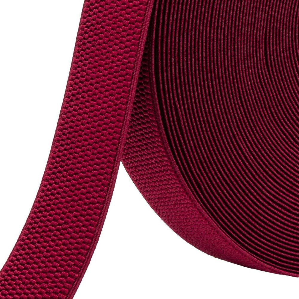 Резинка для подтяжек (помочная) 40.0 мм / 25 метров, 25.2 г/п.м., 520 темно-красный, 6123-9344