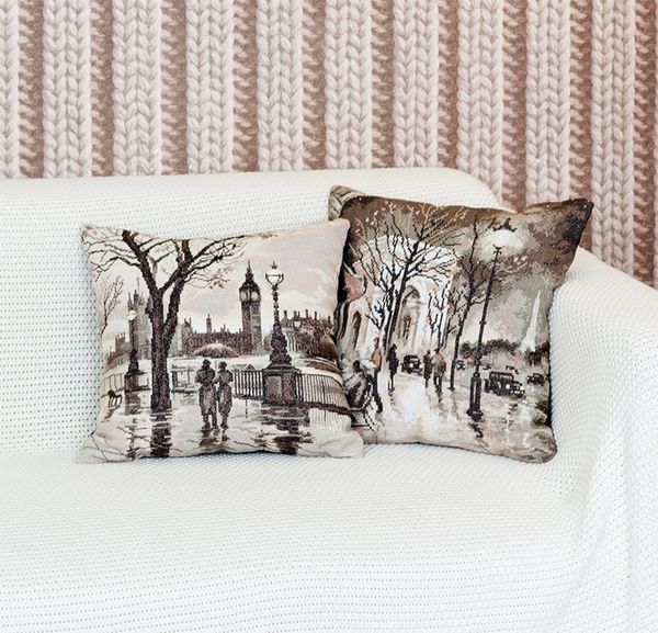 Набор для вышивания нитками Panna, Вечерние огни Парижа, 42х42 см