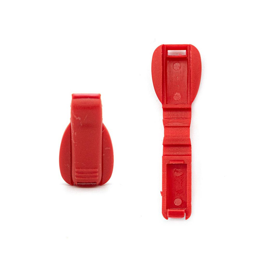Наконечник для шнура пластик Крокодил 22х12 мм, ПП, красный, 100 шт