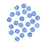 Бусины стекло ⌀4 мм, 24 шт, светло-синий/sapphire, Preciosa 451-19-602