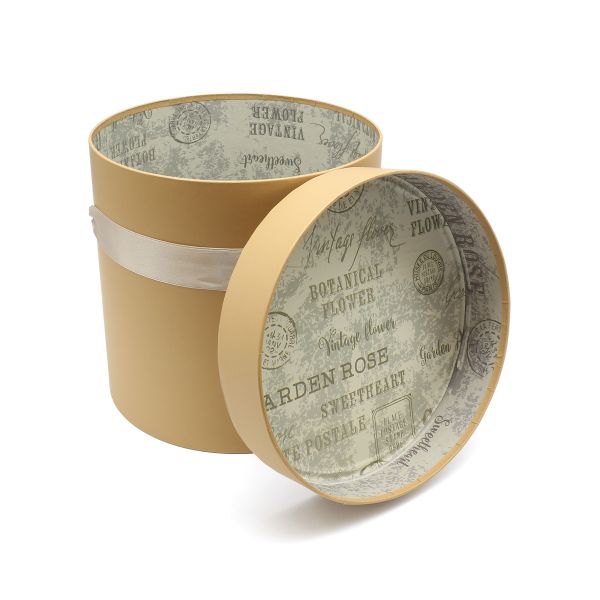 Шляпная коробка с крышкой 18х18см, крафт