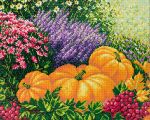 Алмазная (кристальная) мозаика Фрея ALPD-144, на подрамнике Тыквы в цветах, 50х40 см