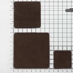 Набор заплаток пришивных из замши, квадрат 4см, 6см и 8см, с перфорацией, 3 шт, 100% кожа (21 темно-коричневый), 59402