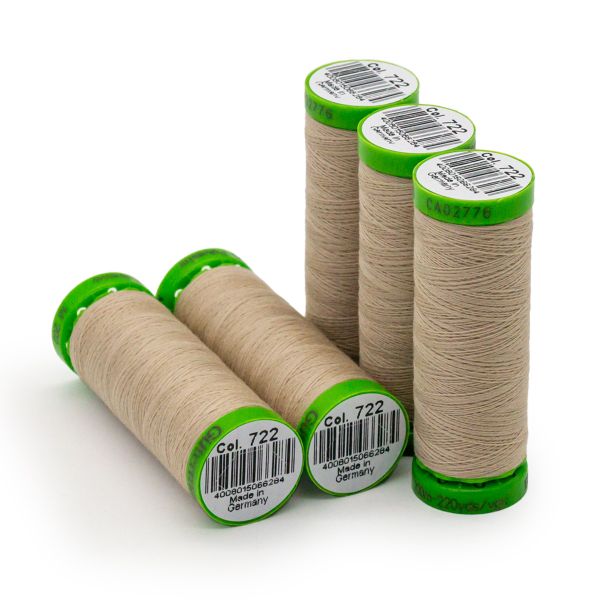 Нитки для тонких тканей Gutermann Extra Fine 150, 200м, 722 св.бежевый, 5 катушек
