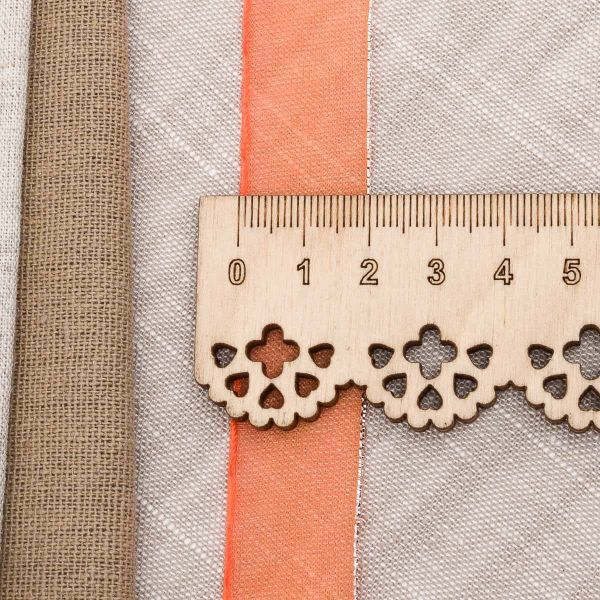 Лента капроновая (органза) для сборки бантов с метанитью 20 мм, 25м HRPL-1011S (HO-012 апельсиновый)