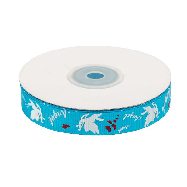 Лента репсовая (в рубчик) 15.0 мм, 20м (2 голубой)