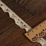 Кружево вязаное (тесьма) 17 мм / 10 метров, на резинке, диз. 303, цв.01 натуральный уп. 10 м, Kruzhevo