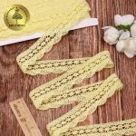 Кружево вязаное (тесьма) 27 мм / 10 метров, хлопок, TBY.1005 цв.F109 желтый, Kruzhevo