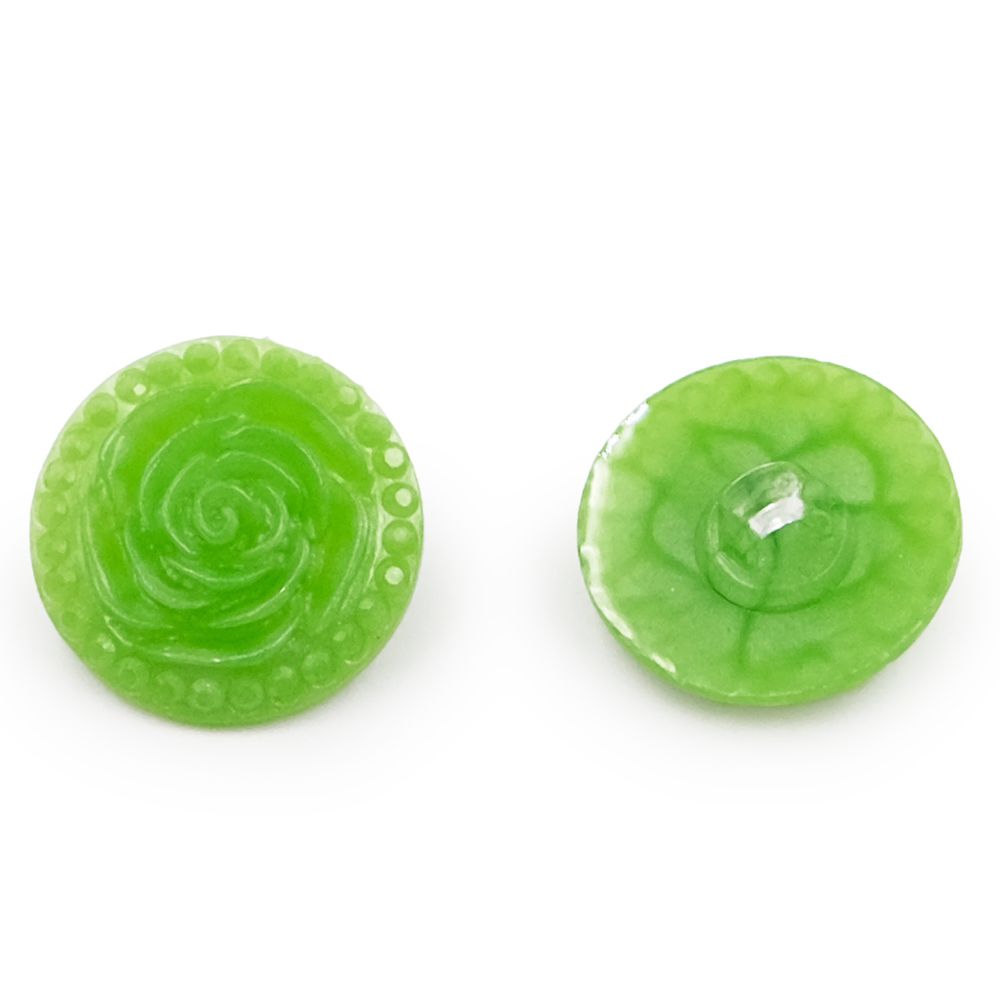Пуговицы на ножке Розочки, 10 шт (29 зеленый)