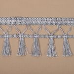 Бахрома отделочная 70.0 мм / 10 метров, с кисточками, 6154-0419, 6474 серебро