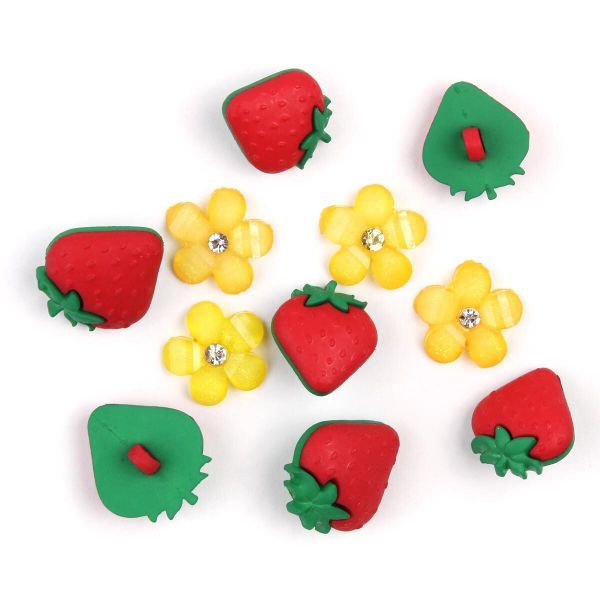 Украшения декоративные пуговицы Фигурки Свежая клубника Dress It 9389